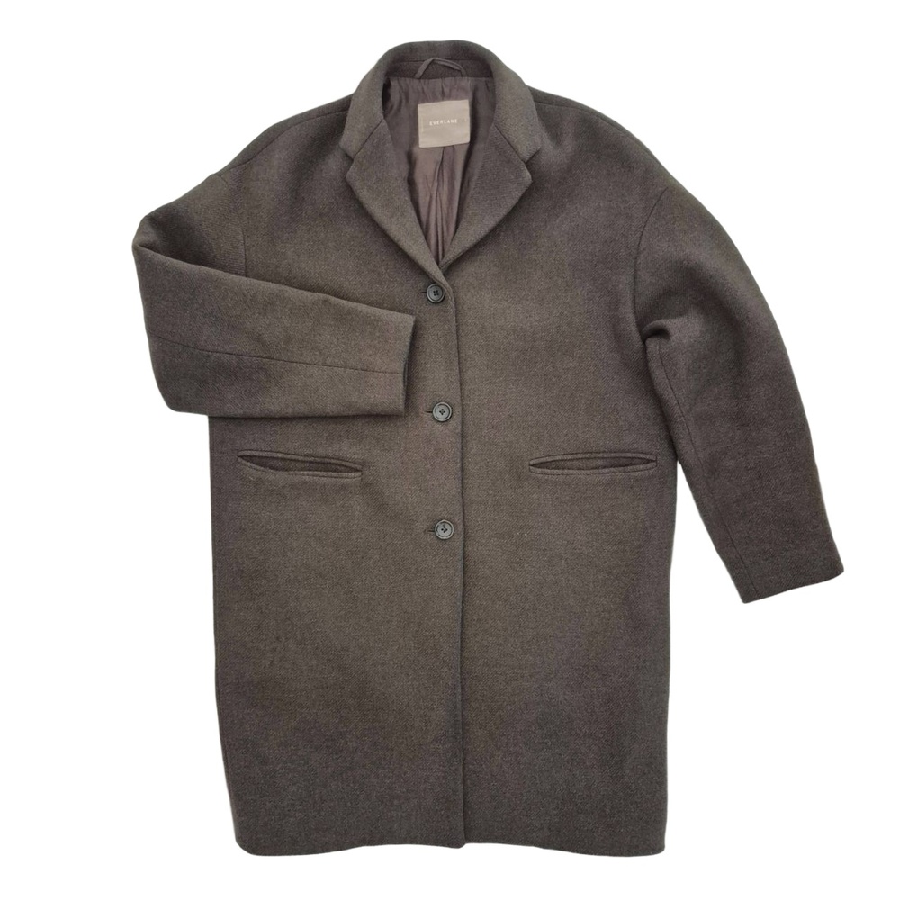 Everlane The Cocoon Coat Women’s Peat Olive Green Wool Blend Minimalist Chic XS